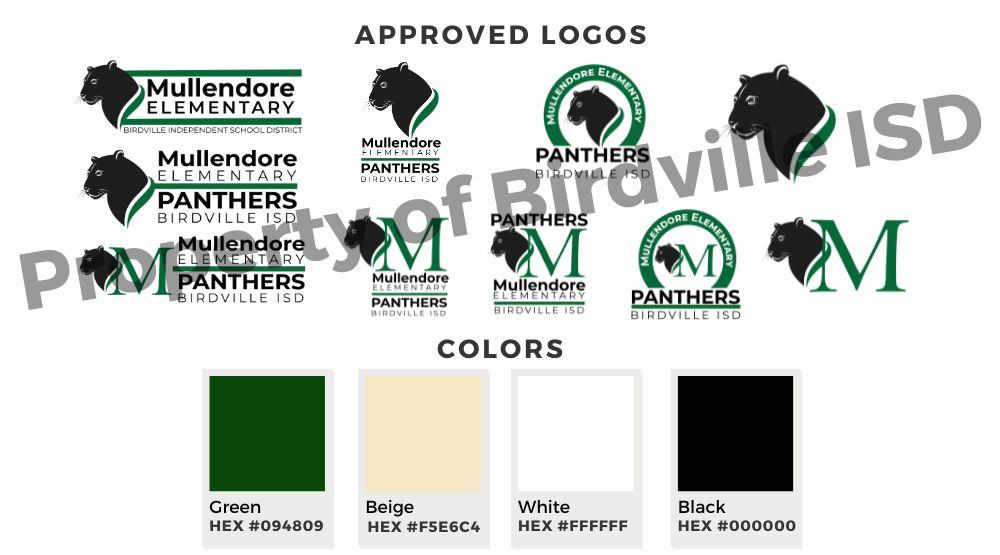 Birdville ISD logos and approved colors. Contact district for logos and details. 